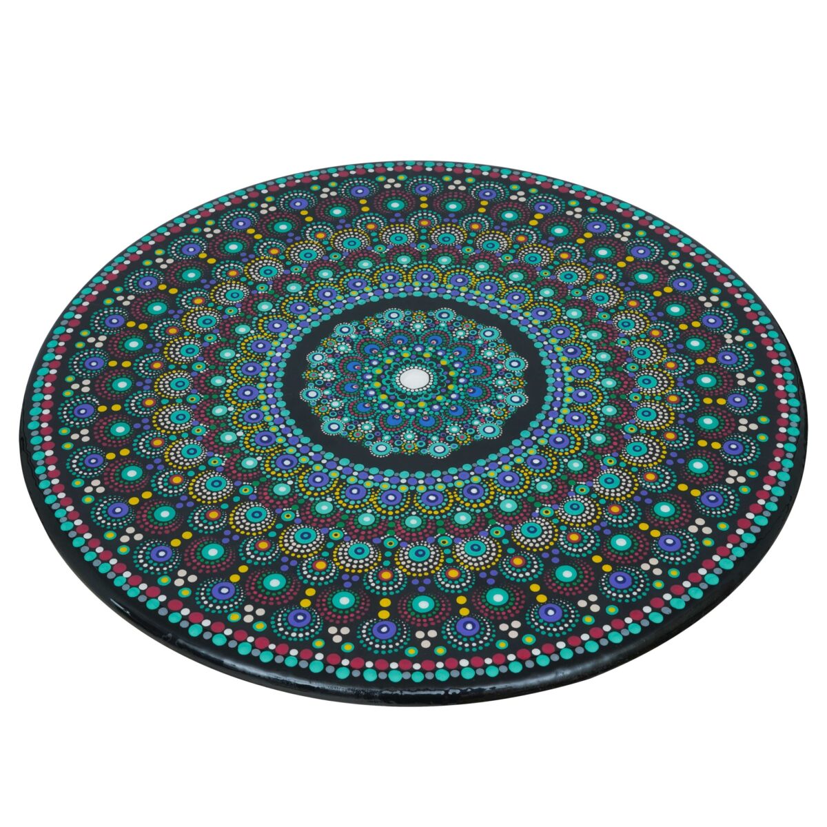 Wooden Round Side Table | Epoxy End Table | Coffee Table | Mid Century Modern Resine | Living Room Furnitur